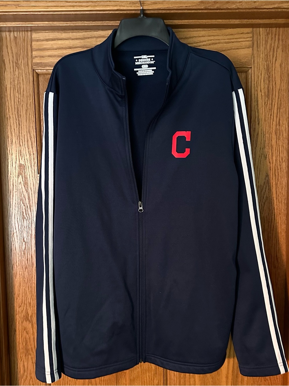 Navy Cleveland Zip Track Jacket with Red 'C'